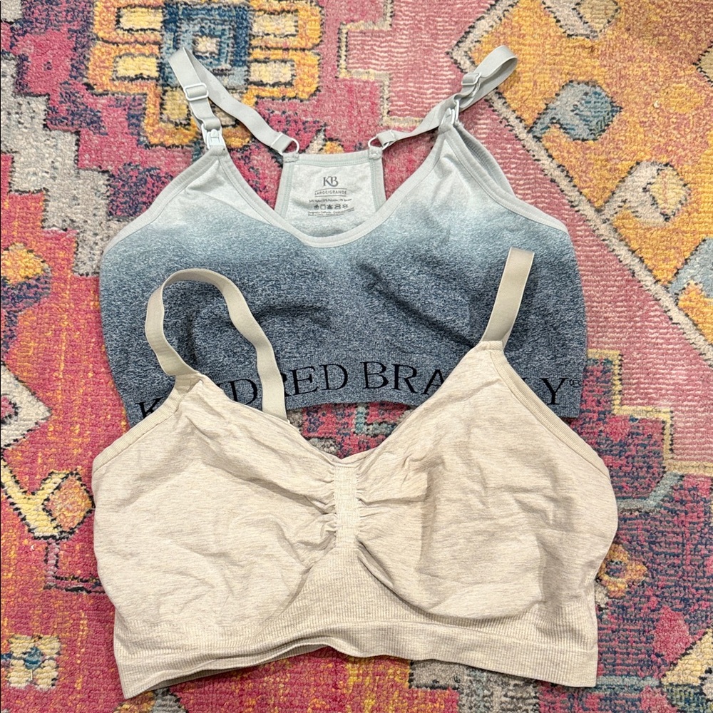 Kindred Bravely Nursing Bras - Blue and Cream